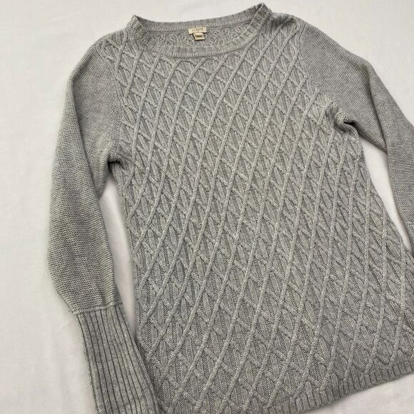 J Crew Sweater Womens Large Gray Knit Wool Blend Long Sleeve Cozy Casual - Picture 2 of 8